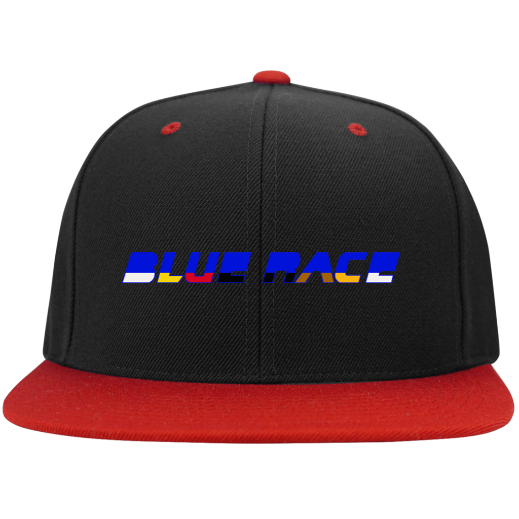 Embroidered Flat Bill High-Profile Snapback Hat